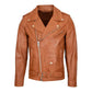 Men's Brando Biker Tan Leather Jacket