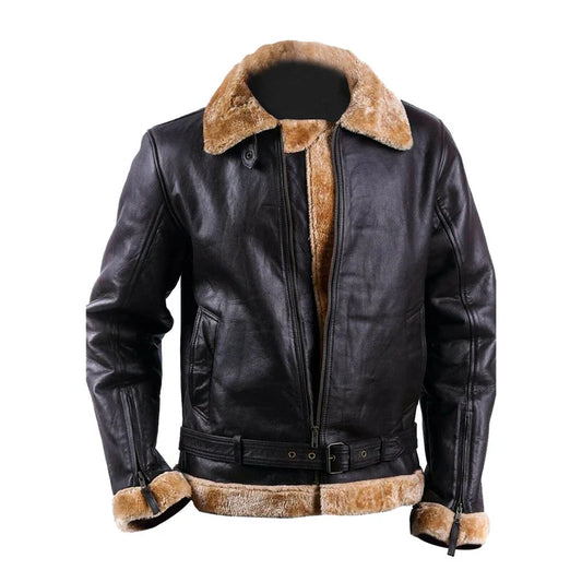 Men's B3 Faux Shearling Sword Premium Leather Jacket