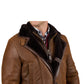 Fur Double Shearling Premium Brown Leather Coat