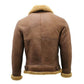 Men's Faux Shearling Premium Brown Leather Jacket