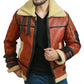 Men's RAF B3 Faux Shearling Aviator Bomber Leather Jacket