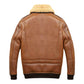 Men's A2 Aviator Camel Faux Shearling Bomber Leather Jacket