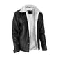 Men's Aviator Faux Shearling Black Leather Jacket