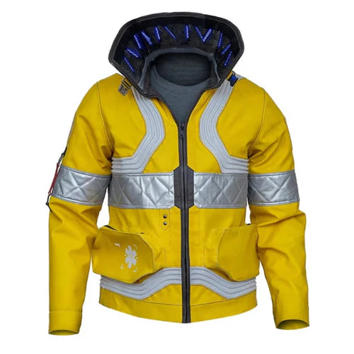 Men's Cyberpunk Yellow Faux Leather Jacket