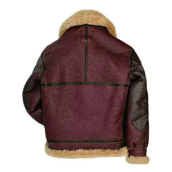 Men's Aviator Faux Shearling George Bomber Leather Jacket