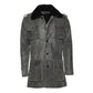 Premium Grey Ryder Fur Collar Leather Coat