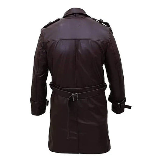 Watchmen Authentic Brown Leather Trench Coat