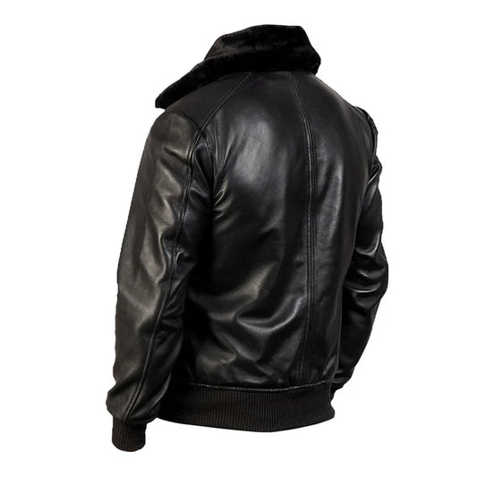 Men's G-1 Faux Shearling Bomber Leather Jacket