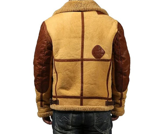 Men's B3 Retro Casual Faux Shearling Bomber Leather Jacket