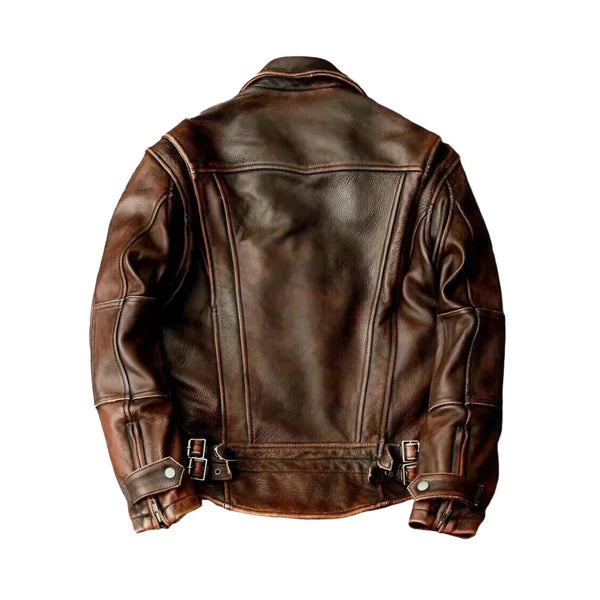 Men's Brown Vintage Biker Leather Jacket