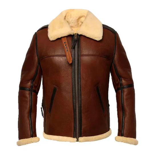 Men's B3 Aviator Brown Bomber Leather Jacket