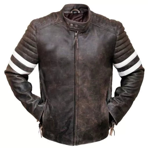 Fight Club Vintage Distressed Brown Genuine Leather Jacket