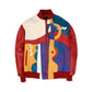 Men's Stylish Red Pecaso With Beige Leather Jacket