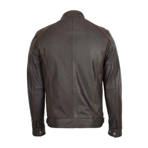 Men's Ethan Classic Brown Biker Leather Jacket