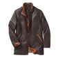 Premium Dark Brown Shearling Leather Coat