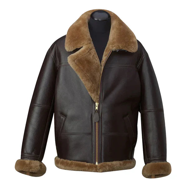 Men's RAF B3 Aviator Faux Shearling Brown Jacket