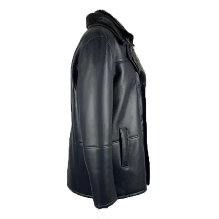 Alex Black Leather Real Leather Coat