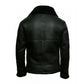 Men's Adjustable Collar Faux Shearling Leather Jacket