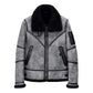 Men's B3 Faux Shearling Overcoat Grey Leather Jacket