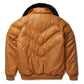 Men's V-Bomber Faux Shearling Brown Leather Jacket