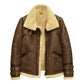 Men's RAF B3 Faux Aviator Shearling Dark Brown Jacket