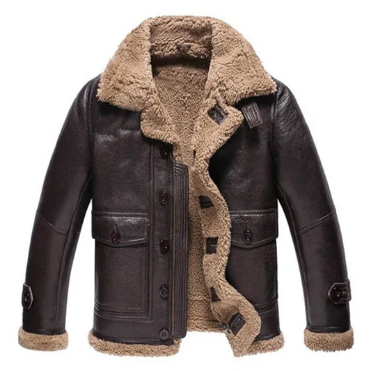 Men's RAF B3 Faux Shearling Dark Brown Jacket