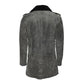 Premium Grey Ryder Fur Collar Leather Coat