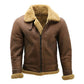 Men's Faux Shearling Premium Brown Leather Jacket