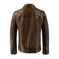 Men's Vintage Phonics Brown Leather Jacket