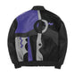 Men's Stylish Black Pecaso With Purple Leather Jacket