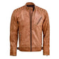 Men's Tan Nexus Biker Leather Jacket