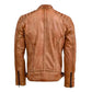 Men's Tan Nexus Biker Leather Jacket