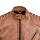 Men's Tan Nexus Biker Leather Jacket