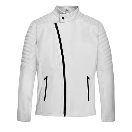 Men's Titan White Leather Jacket