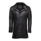 James' Tempest Black Genuine Leather Trench Coat