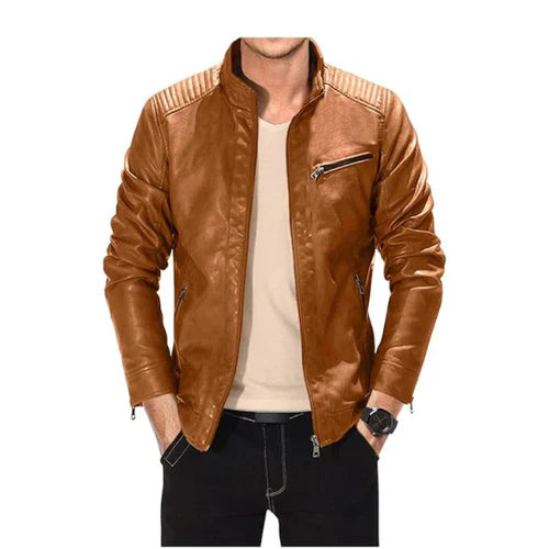 Men's Vendetta Brown Motorcycle Leather Jacket