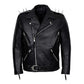 Men's Black Ghost Rider Motorcycle Black Leather Jacket