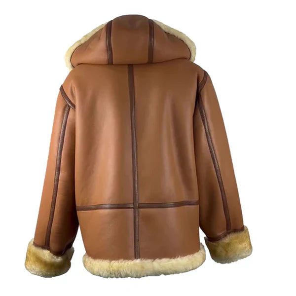 Steve Hart Tan Brown Duffle Leather Coat