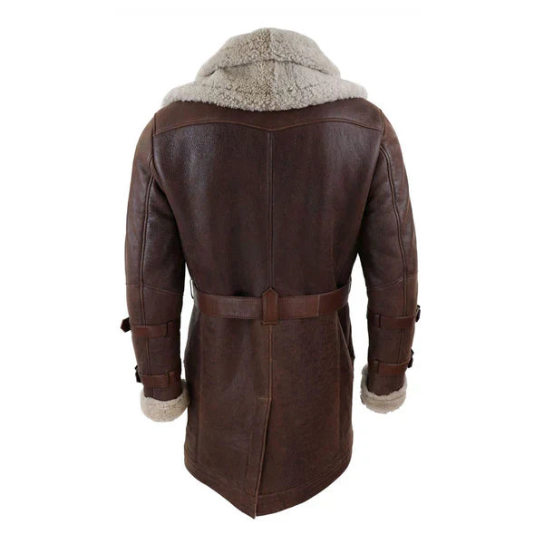 Men's RAF Aviator Shearling Real Bomber Leather Coat