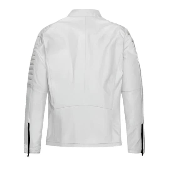 Men's Titan White Leather Jacket