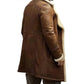 Men's Aviator Shearling Genuine Brown Leather Coat