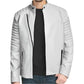 Men's Titan White Leather Jacket