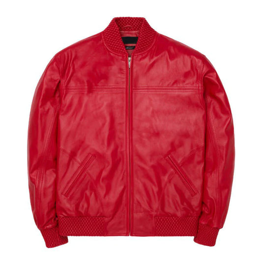 Men's Basic Red Leather jacket