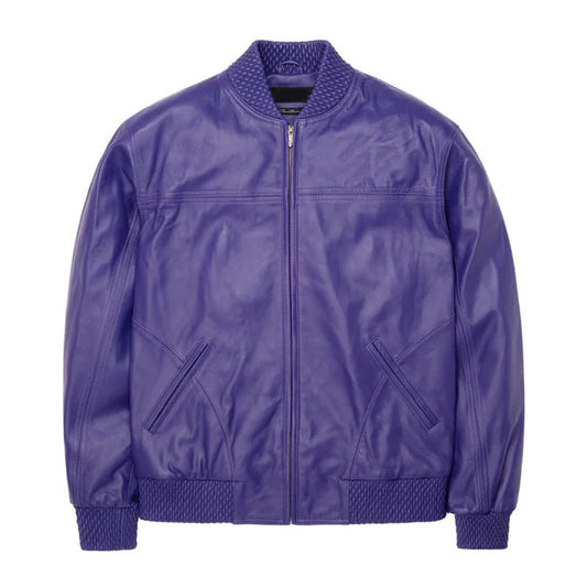 Men's Basic Purple Leather jacket