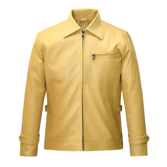 Men's Burn Beige Leather Jacket