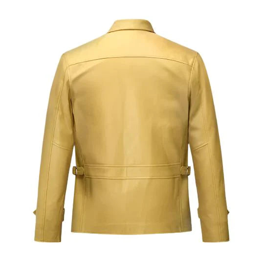 Men's Burn Beige Leather Jacket