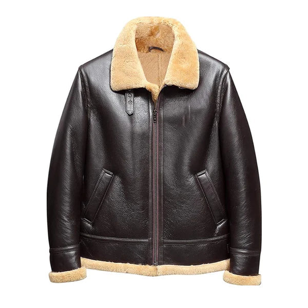 Men's B-3 Faux Shearling Classic Leather Jacket