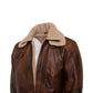 Rust Sherpa Vintage Lining Premium Leather Trench Coat