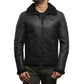 Men's Faux Shearling Flying Black Leather Jacket