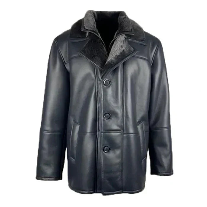 Alex Black Leather Real Leather Coat